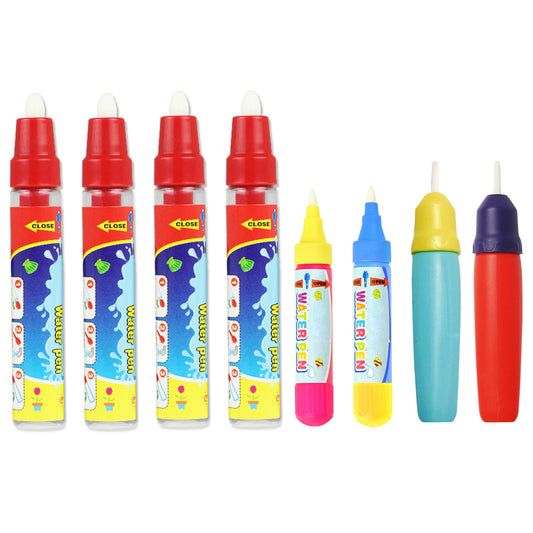 Joyfia 8 Pieces Water Doodle Pens Replacement Water Markers, Drawing Doodle Pens for Toddlers Kids Painting, Mess Free Coloring Brushs for Boys Girls Water Doodle Mat