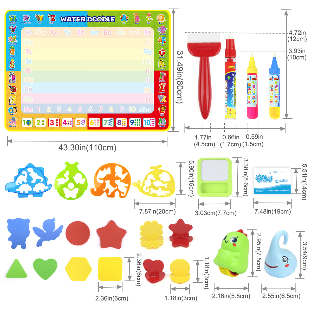 Joyfia Water Doodle Mat, 42 X 32 Inches Kids Toys Large Water Drawing –  joyfia